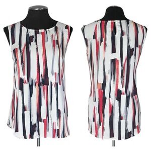 DKNY – Vertical Stripe Sleeveless Top – Medium
